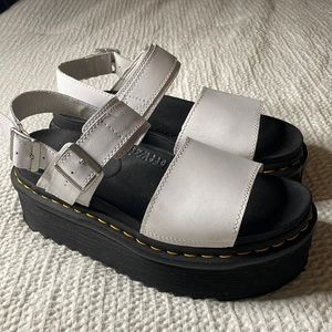 Dr Martens Voss Quad Sandals, white upper, size 8US/39EU EUC!